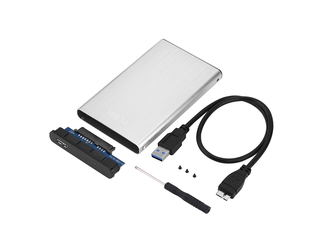 Caja De Carcasa De Disco Duro Externo De Aluminio Usb 3.0 Plateado