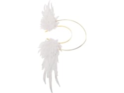 Tiara branca com auréola de anjo e lua, tiara feminina, acessório de fantasia para o Halloween.