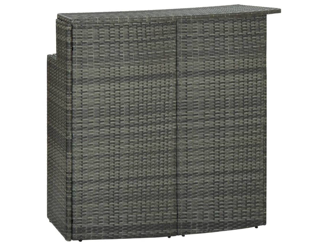 Mesa alta de jardín 120x55x110 cm mimbre Pe gris