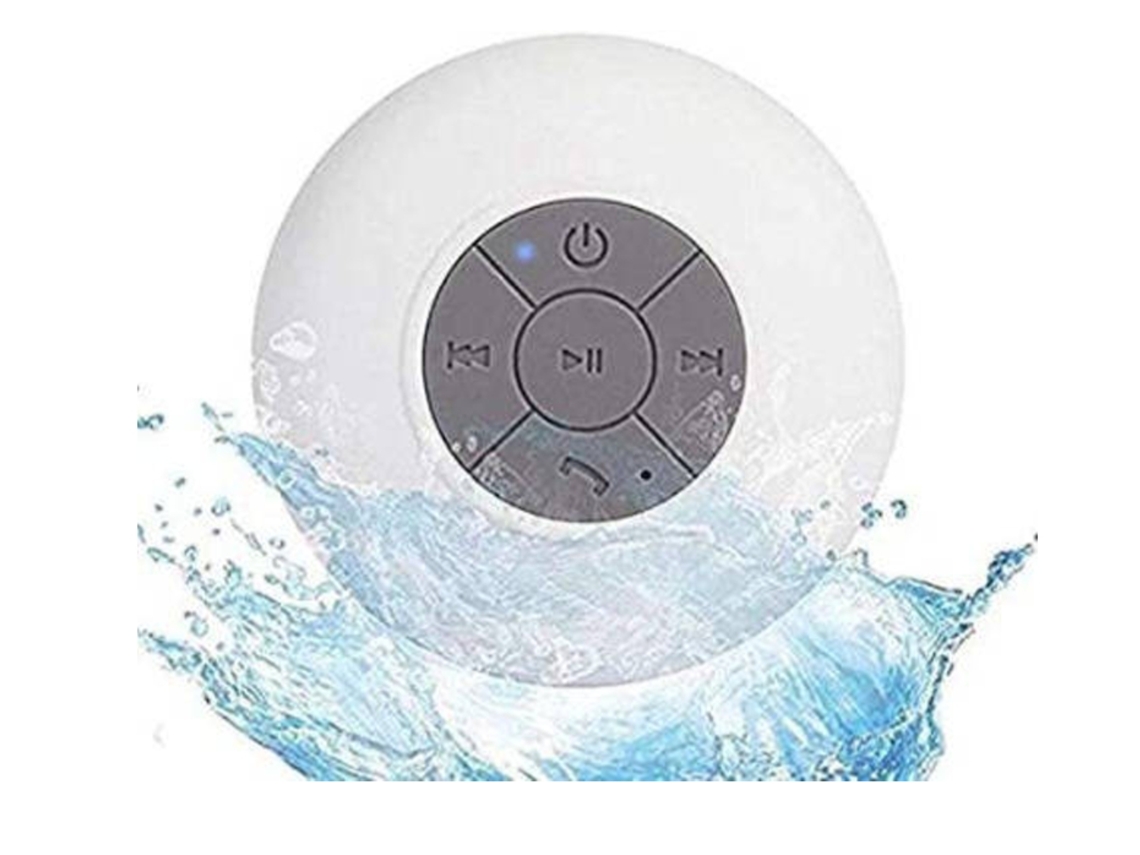 Minialtavoz portátil HiFi impermeable para ducha, piscina, inalámbrico, Bluetooth, manos libres con micrófono Yizhood (blanco)