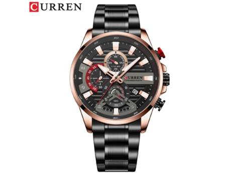 Relojes para Hombre Reloj Impermeable de Acero Inoxidable para Hombres Reloj de Pulsera analógico de Cuarzo de Negocios-Concha Rosa Negra LUUCOZK