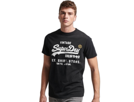 Camiseta para Hombre SUPERDRY (S - Negro)