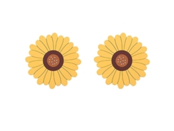 Posavasos De Silicona Con Diseño De Girasol (paquete De 2), Diseño Floral, Material De Pvc Apto Para Uso Alimentario.