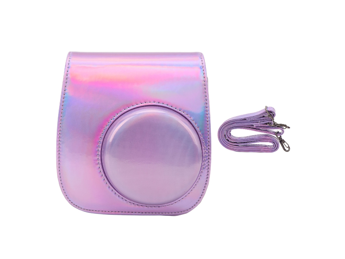 Mochila colorida de cuero sintético para cámara con correa ajustable y extraíble para cámara instantánea Fujifilm Mini 11, 9 y 8.