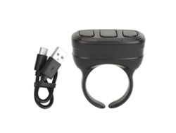 Control Remoto Bluetooth Anillo Giratorio Para Páginas App, Grabación Video, Selfie, Recargable Usb, Negro