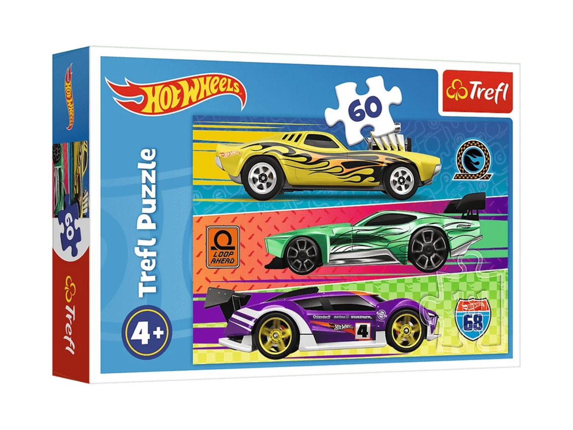 Rompecabezas Hot Wheels de 60 piezas. Trefl Race 17389
