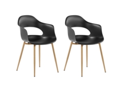 2 cadeiras de jantar em estilo escandinavo BELIANI Utica de Material sintético Preto 54x47x81