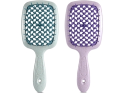 Cepillo Desenredante Para Cabello Natural (2 Unidades), Verde + Morado