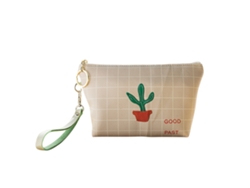 KOFIHETY Bolsa de Maquillaje Portátil Impermeable, Bolsa de Almacenamiento para Niñas Cactu Rosa Claro