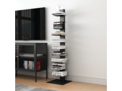 Librería Eksjö con 10 estantes para CDs DVDs acero 150 x 39 x 39 cm Negro mate [EN.CASA]