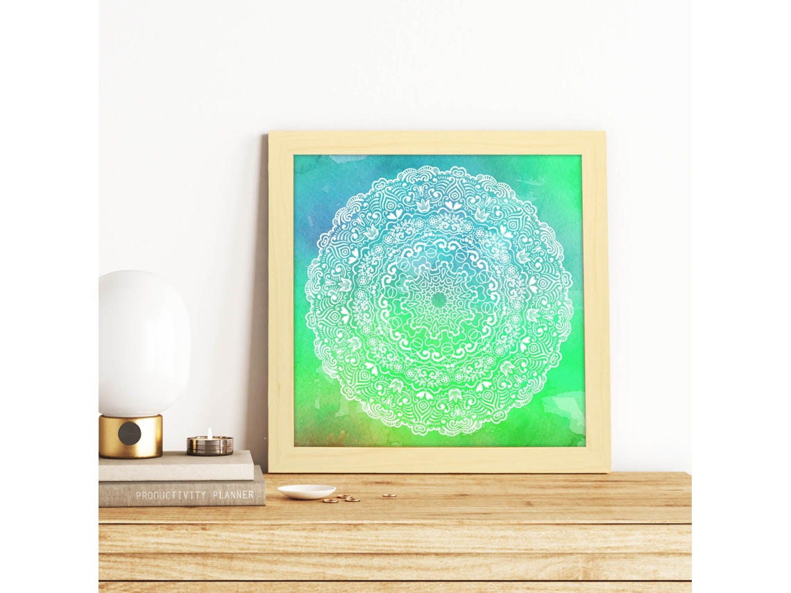 Póster NACNIC Cuadrado con Dibujos de Mandalas. Mandala de la Esperanza y Nueva Vida, Ilustrada con Mandalas Coloridos y Complejos.