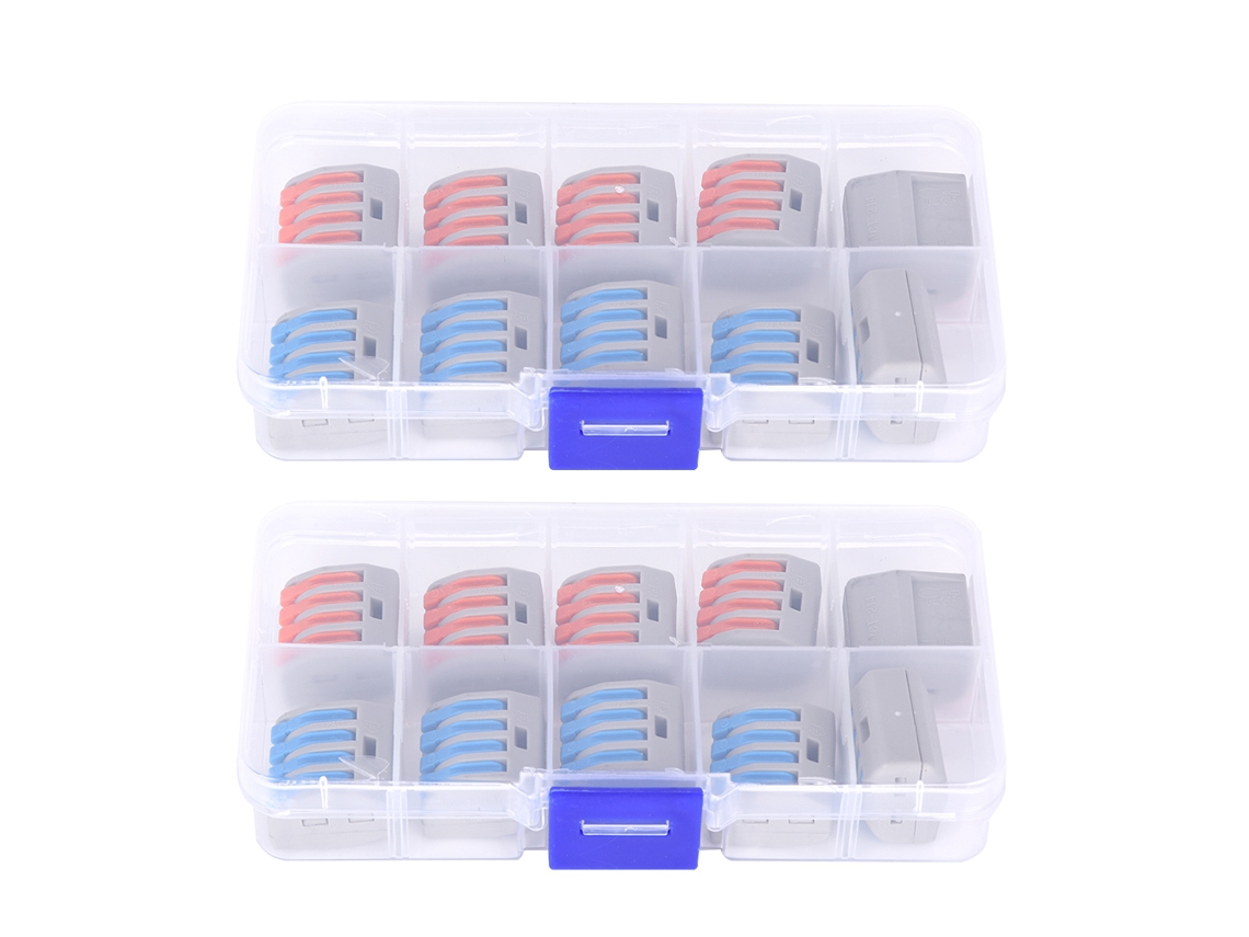 2 Cajas De Bloques De Terminales De Palanca Con Resorte De 20 Piezas Pct-214, Conectores De Cables Eléctricos De 11-28 Awg