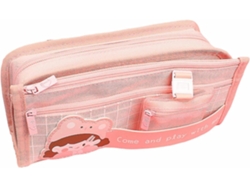 Estuche escolar bonito, estuche de gran capacidad, estuche Chennnls bonito (chica con sombrero rosa)