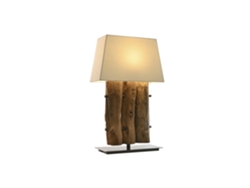 Lampara Sobremesa Teca Hierro 40x20x80cm