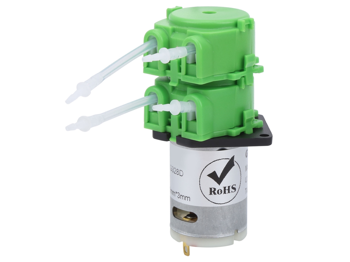 Bomba Peristáltica De Microcirculación De Doble Cabezal Con Tubo De 1x3 Mm, 24 V Cc