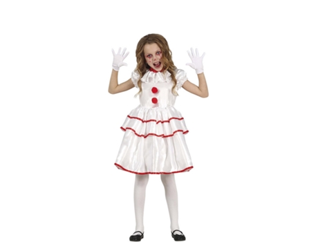 Disfraz de Niña GUIRCA Payaso Blanco Demoníaco (7 - 9 años)