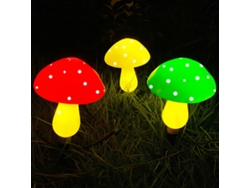 2026-luz De Cogumelo Solar Con Iluminación Automática 8 Modos Blanco Caliente Ip65 Impermeable Decoración Jardín (1 Paquete 3 Cogumelos)