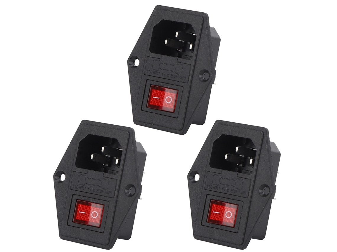 Juego De 3 Tomas De Corriente Alterna Con Interruptor De 4 Pines, Luz Y Husillo Integrado - Accesorios Para Impresoras 3d