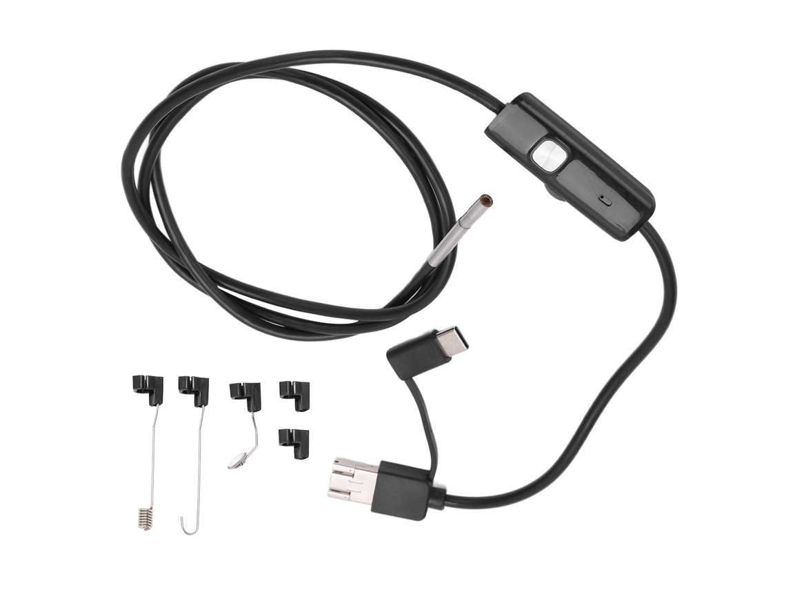 Endoscopio An100-3.9 Con Cámara Hd De 3,9 Mm, Boroscopio De Inspección Led Flexible De 1 M Para La Industria, Automóviles, Android Y Pc Con Conexión Usb.