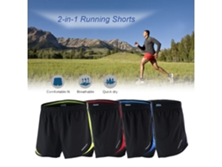 Pantalones Cortos De Running De Secado Rápido 2 En 1 Para Hombre, Ideales Para Entrenamiento, Maratón, Ciclismo Y Fitness.