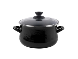 Olla black tapa vidrio 24 cm