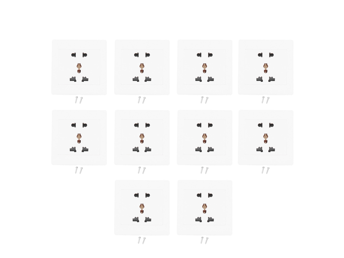 10 Juegos De Enchufes De Pared De 5 Orificios Para Instalación Oculta, Abs, 10a, 250v Para Uso Residencial.