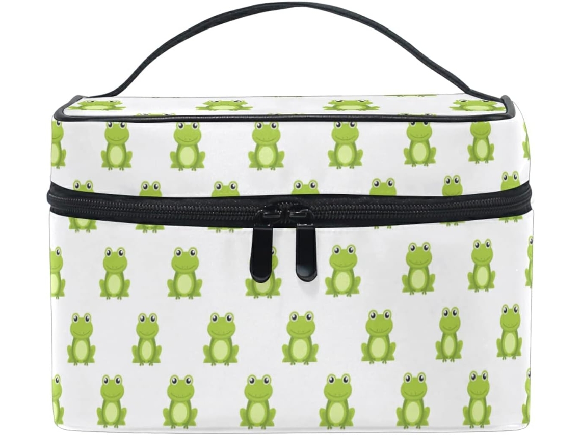 Neceser De Viaje Cuero Con Cremallera Portátil Organizador Para Mujer