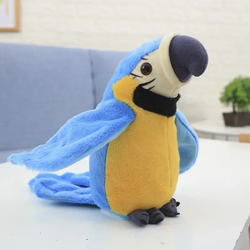 (20 Cm) Peluche De Guacamayo Parlante Que Repite Tus Palabras Y Tiene Grabación Electrónica.