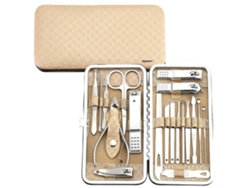 B.active Set de manicura y pedicura beige de 20 piezas en estuche de herramientas