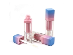 Paquete De 2 Mini Tubos De Plástico De 3,5 Ml Con Efecto Degradado, Recargables Y Con Aplicador Para Muestras De Labios.