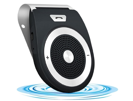 Manos libres Bluetooth Car Kit Visor Speakerphone con cancelación de ruido y Motion Auto On, compatible con Siri Google Assistant (negro)