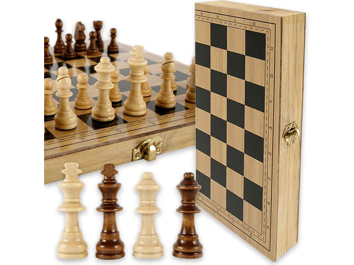 2026-juego De Ajedrez De Madera Tablero Plegable Para Viajes Regalo Familiar Para Niños Y Adultos