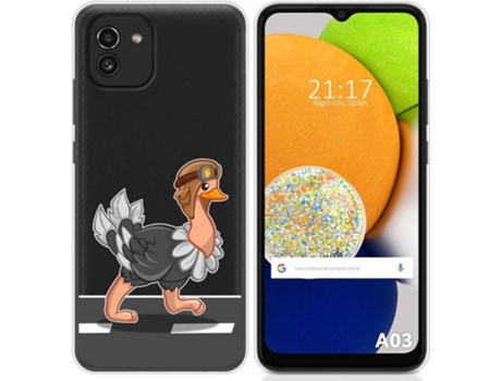 Carcasa para Samsung Galaxy A03 TUMUNDOSMARTPHONE Dibujos Transparente Avestruz Multicolor