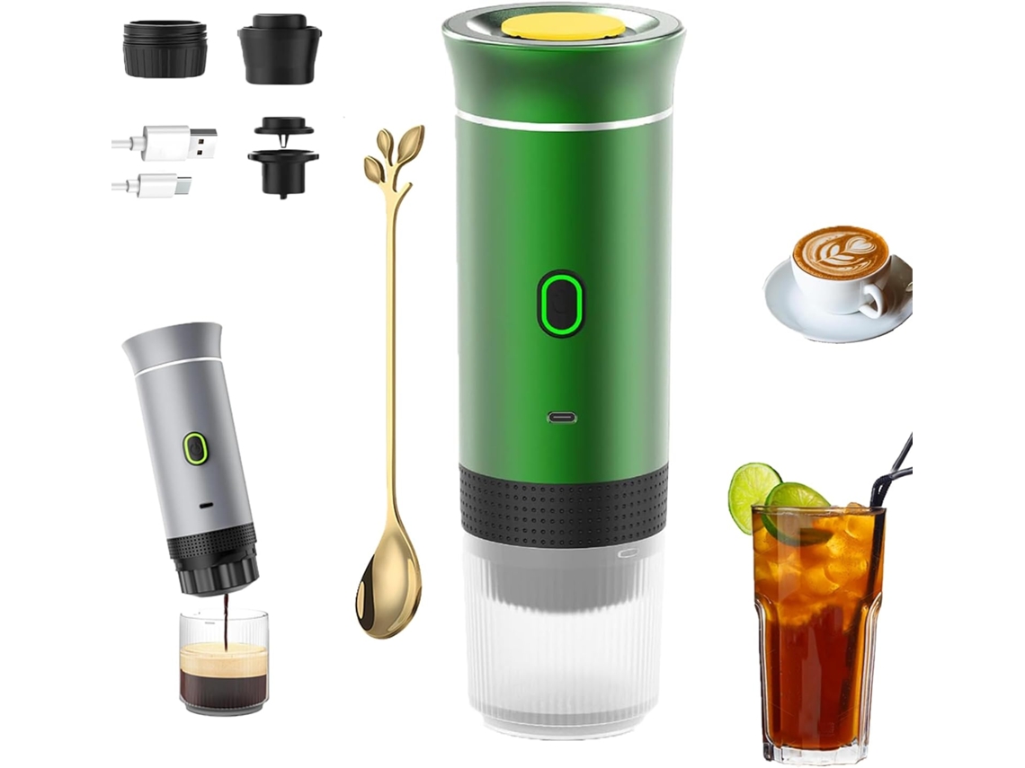 Cafetera portátil 3 en 1 de cápsulas, con calentamiento y preparación en frío automáticos, Eifson (verde)