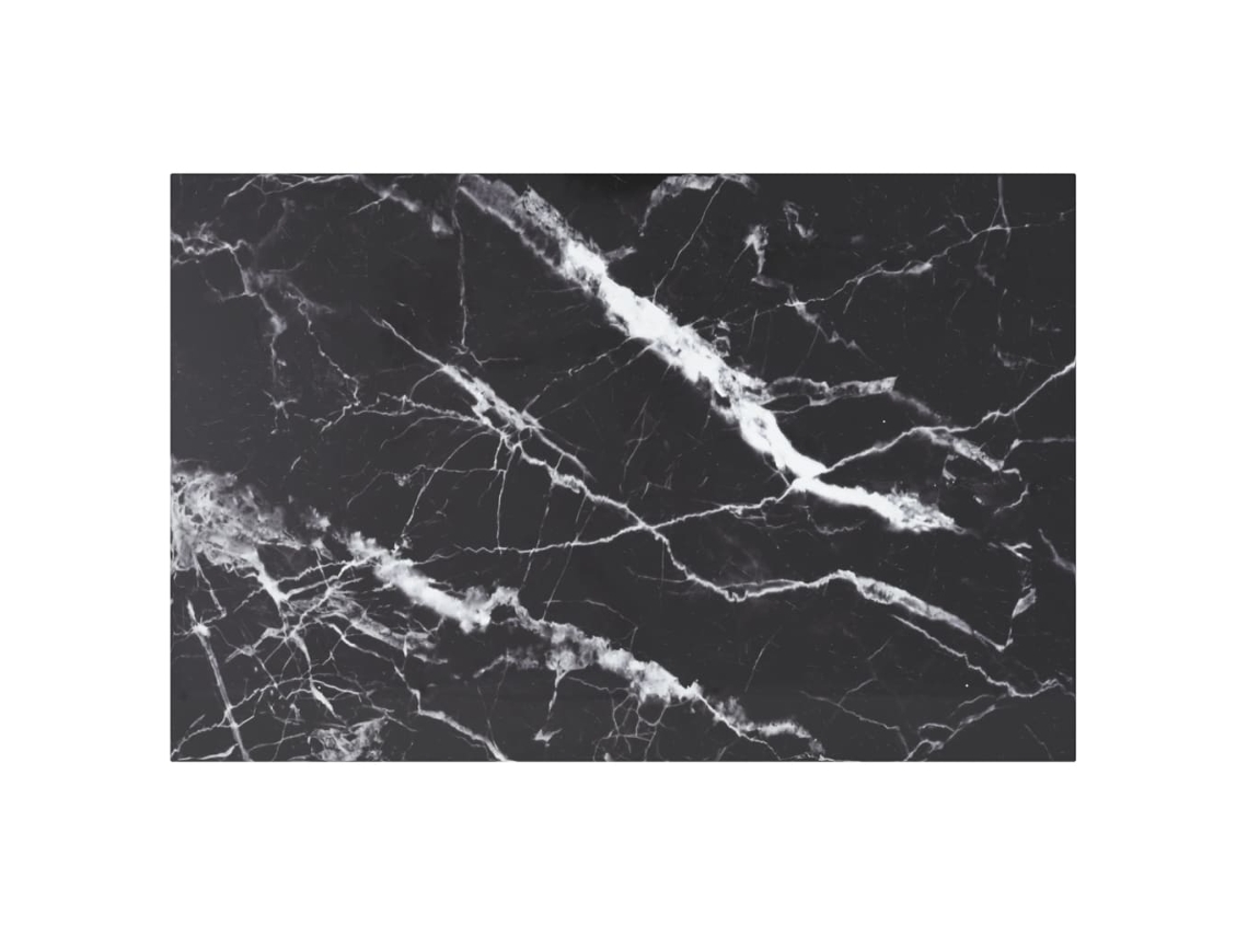 Tablero Mesa Diseño Mármol Vidrio Templado Negro 100x62 Cm 8 Mm