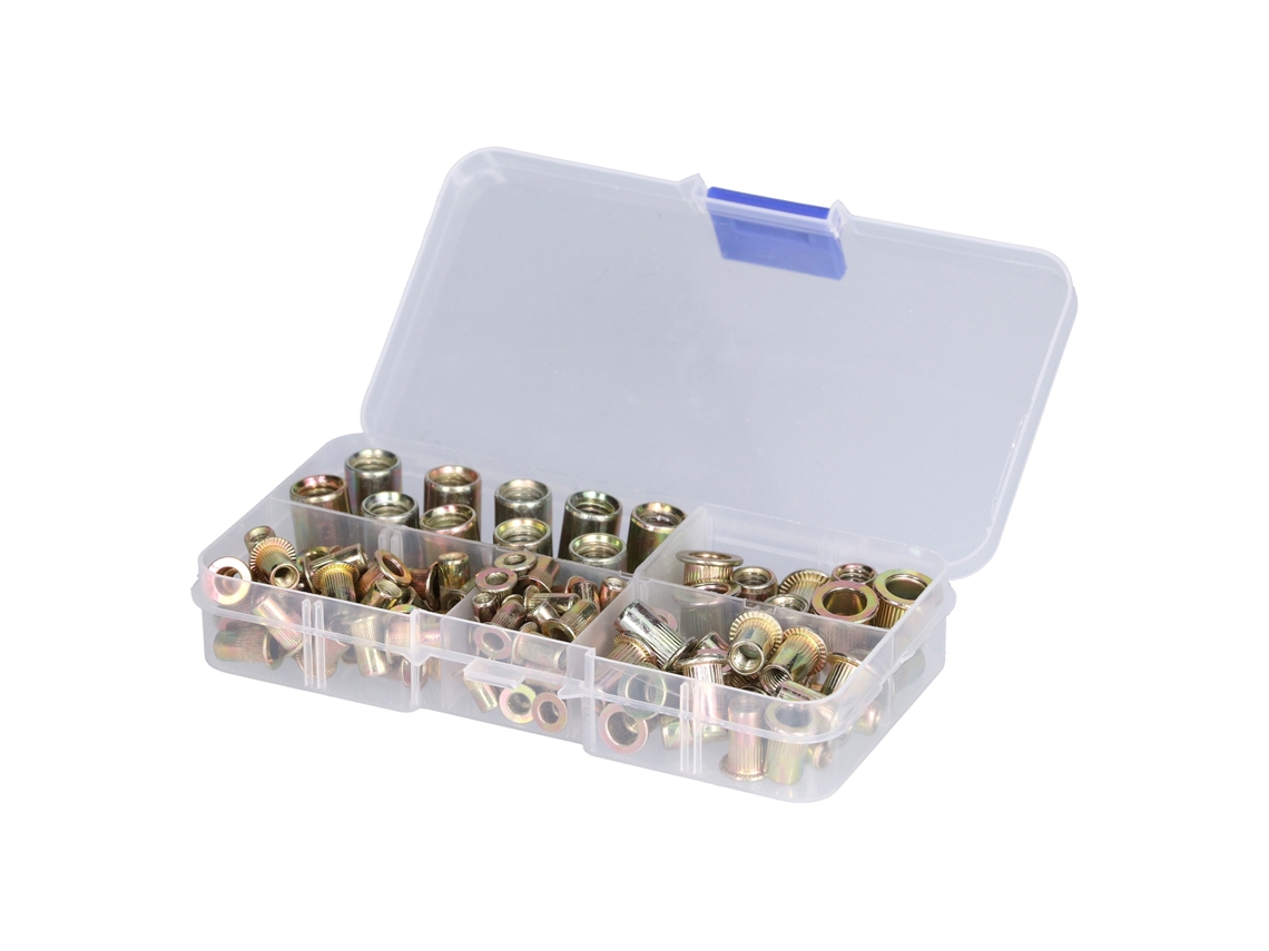 Insertos roscados M3 M8, acero al carbono galvanizado, 100 unidades