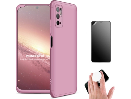 Carcasa + Protector + Popsocket Xiaomi Poco M3 Pro 5G Slim Armor 360º Rosa