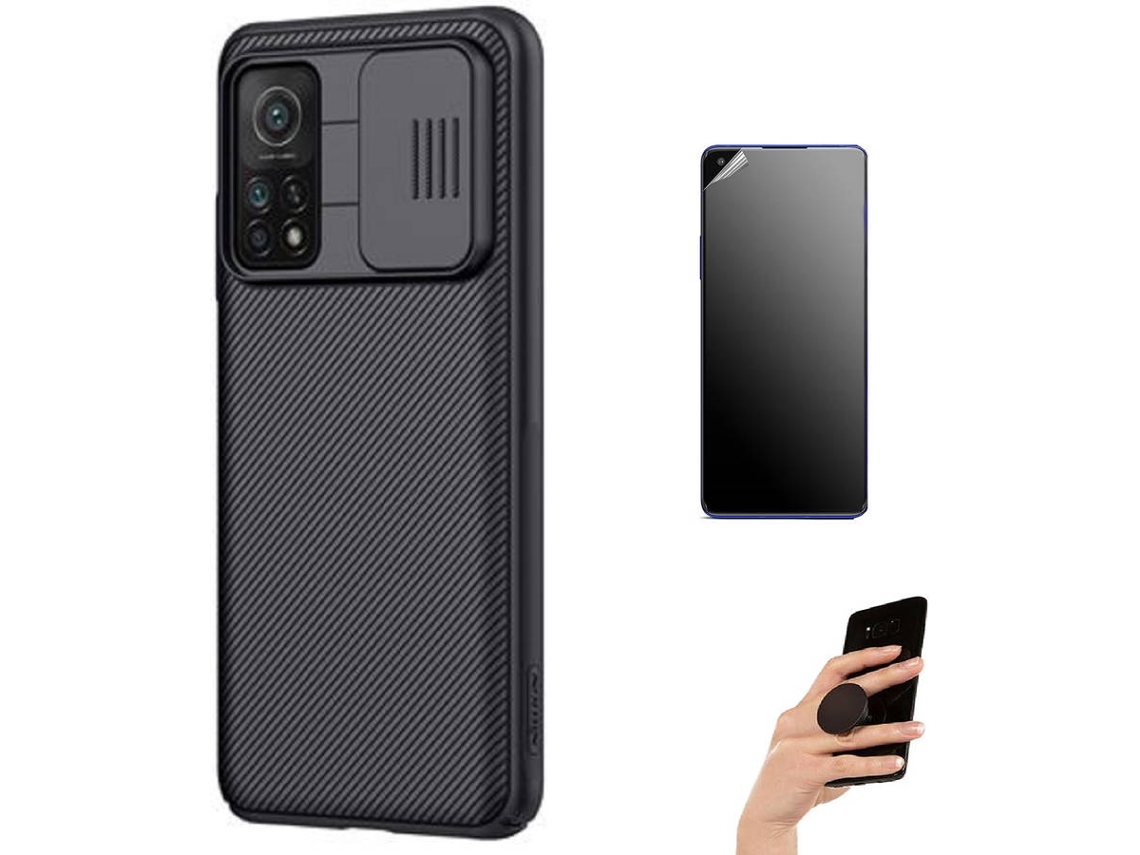 Kit Funda, Protector Y Soporte Para Xiaomi Mi 10t, Ultimatte Nillkin Camshield
