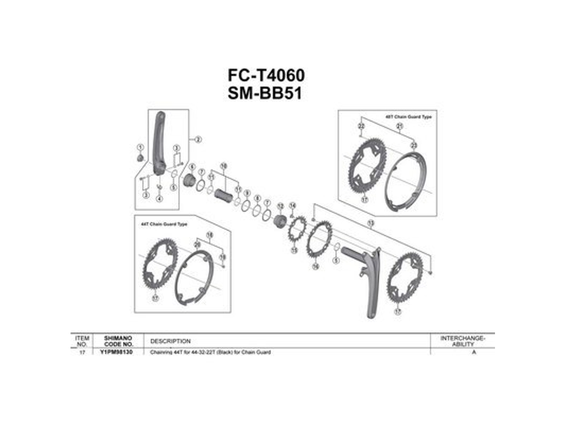 Anel de Corrente Alivio T4060 Preto 44Tshimano