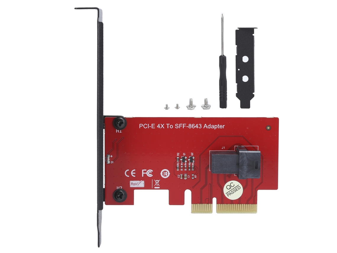 Tarjeta Adaptadora Convertidora Sff-8643 A Pci-e 4x Con Conector Hembra Mini Sas Hd De 36 Pines