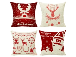Juego De 4 Fundas De Almohada Navideñas Con Motivos De Copos De Nieve