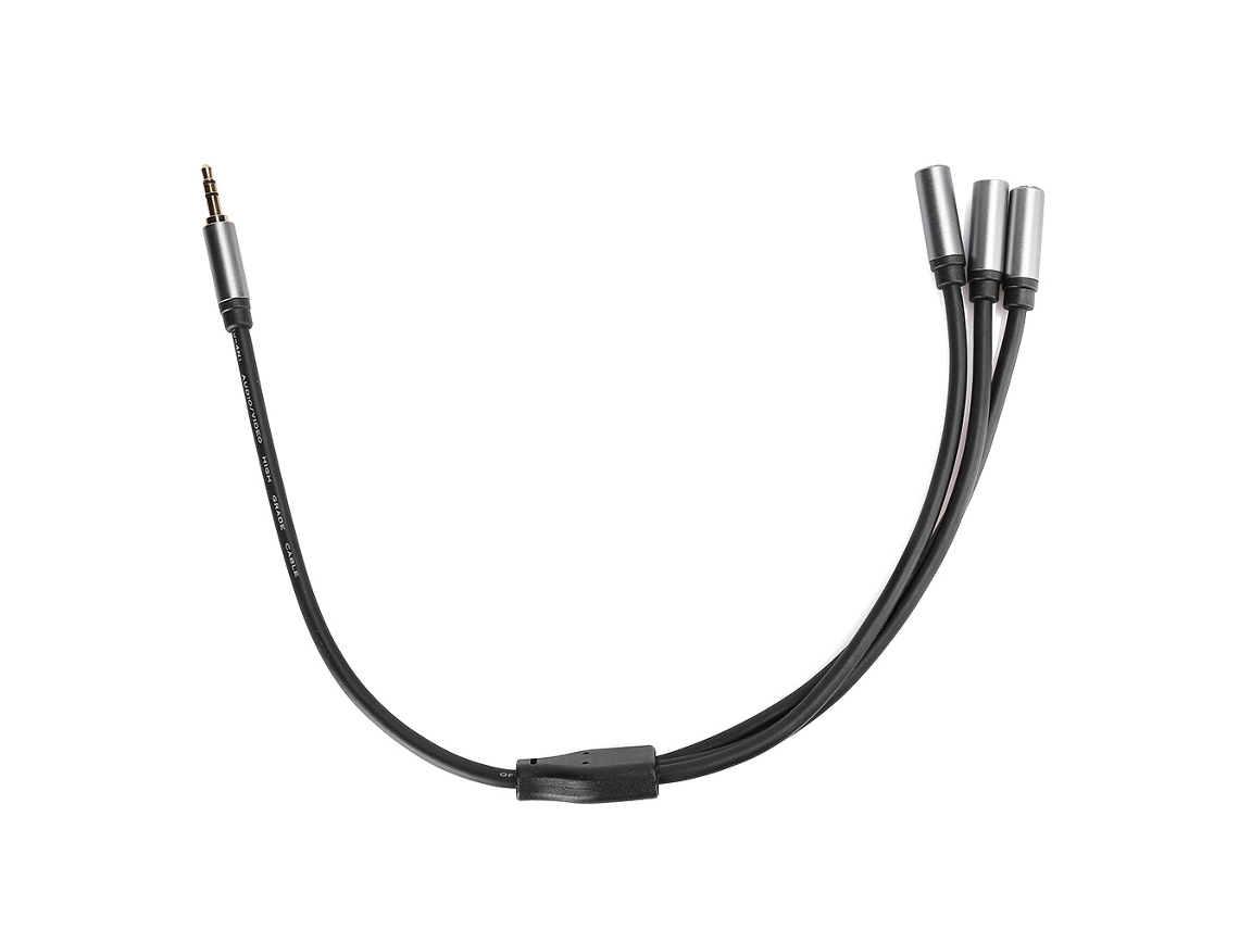 Cable divisor de audio 3 en 1, 3,5 mm (0,1 pulg.), 1 macho a 3 hembras, estéreo, alta compatibilidad, 0,3 m (11,8 pulg.) CHABERLU
