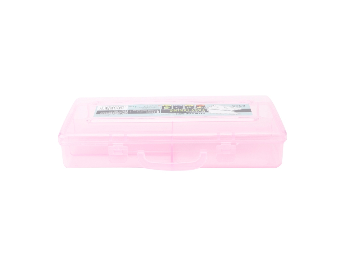 Caja organizadora portátil para uñas y manicura con mango, resistente al polvo (rojo y rosa)