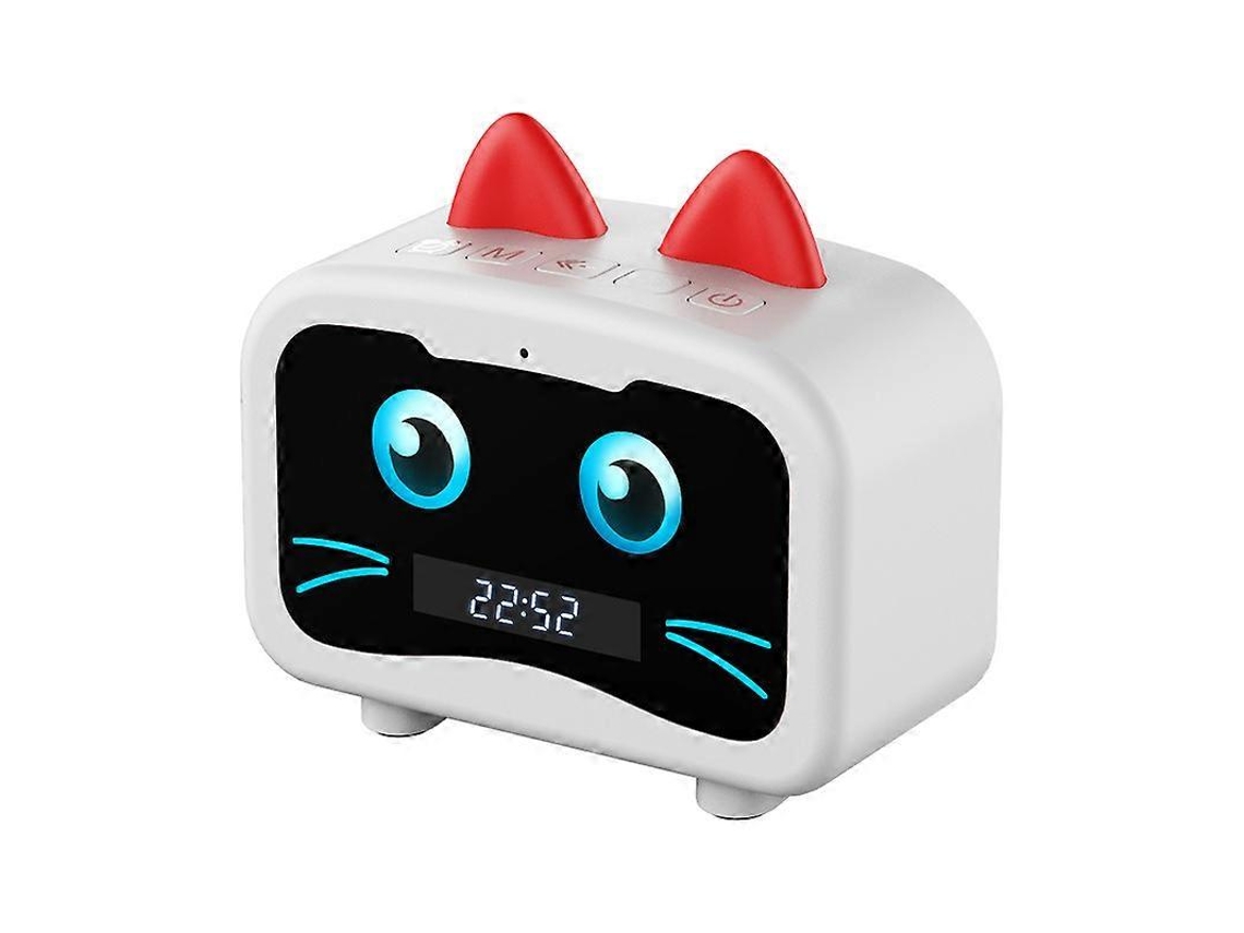 Bonito reloj despertador digital blanco con un diseño atractivo y una funcionalidad práctica.