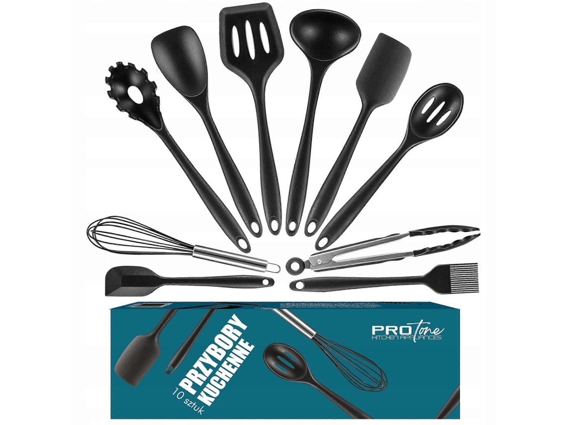 Juego de 10 utensilios de cocina de silicona para teflón - Nostalgia88