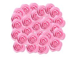 Cabezas de flores artificiales de color rosa intenso slowmoose
