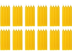 COM-FORT HOUSE- Vela de mesa Amarilla - Pack velas de 48 Unidades - Velas Decorativas Sin Perfume - Velas para tu Hogar