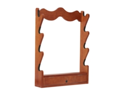 Soporte de pared para 4 escopetas de madera Succebuy con 4 compartimentos