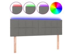 Maison Exclusive - Cabecero Con Led De Tela Gris Oscuro 144x5x78/88 Cm