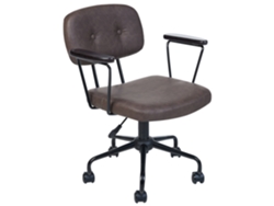 Silla de oficina BELIANI Algerita de Piel sintética Marrón 62x62x87
